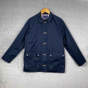 Charter Club Jacket Womens Small Relaxed Navy Blue Bit Toggle Equestrian Preppy